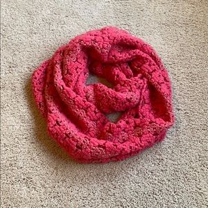 Pink infinity scarf with silver accent